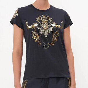 Slim Fit Round Neck T-shirt in "Its All Over Torero"